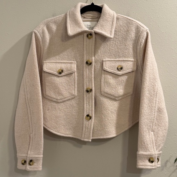 Wilfred Jackets & Blazers - Wilfred Free Aritzia XXS Beige The Ganna Wool Cropped Jacket Button Pockets